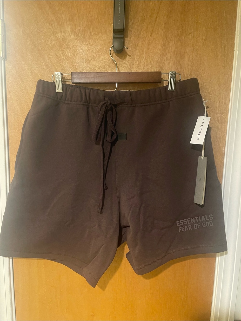 Essentials Fear of God Mens Drawstring Shorts Plum color size Medium
